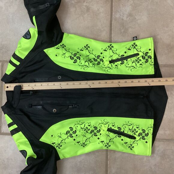 Joe Rocket Motorcycle Outfit-Women's Sz Small-Black/Green Paisley-Armor Suit/Set - Picture 10 of 16
